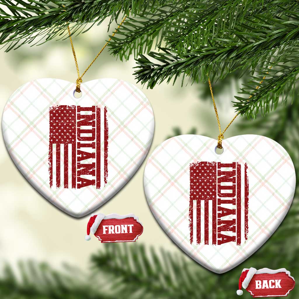 Vintage Indiana Ceramic Ornament Classic Retro City USA Flag Game Day TS10 Print Your Wear