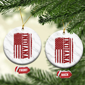 Vintage Indiana Ceramic Ornament Classic Retro City USA Flag Game Day TS10 1pc White Marble Print Your Wear