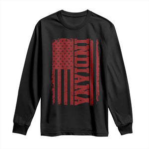Vintage Indiana Long Sleeve Shirt Classic Retro City USA Flag Game Day TS10 Black Print Your Wear