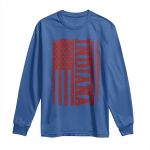Vintage Indiana Long Sleeve Shirt Classic Retro City USA Flag Game Day TS10 Royal Blue Print Your Wear