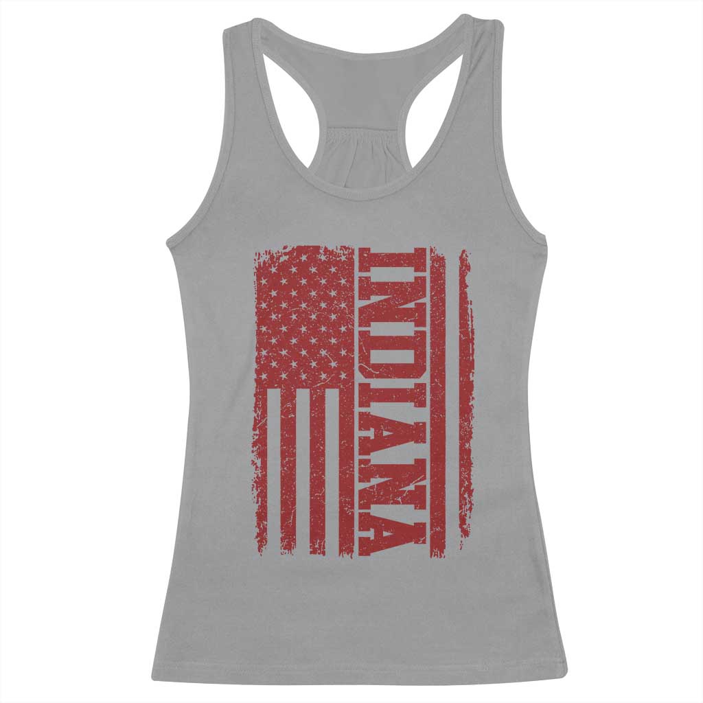Vintage Indiana Racerback Tank Top Classic Retro City USA Flag Game Day TS10 Sport Gray Print Your Wear