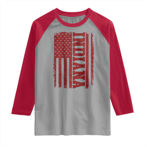 Vintage Indiana Raglan Shirt Classic Retro City USA Flag Game Day TS10 Sport Gray Red Print Your Wear