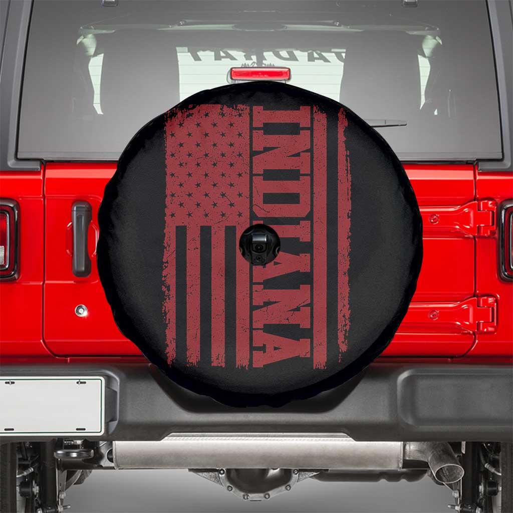 Vintage Indiana Spare Tire Cover Classic Retro City USA Flag Game Day TS10 Black Print Your Wear