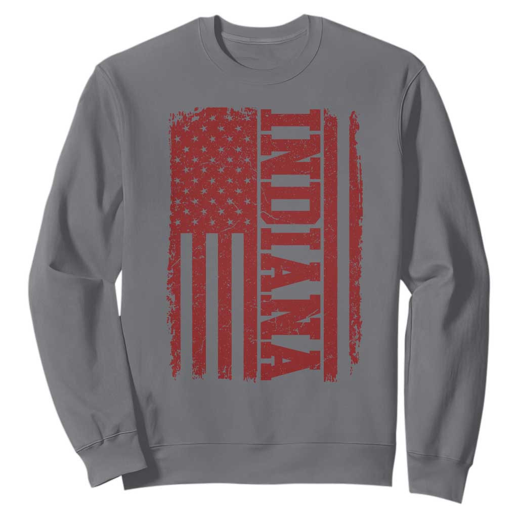 Vintage Indiana Sweatshirt Classic Retro City USA Flag Game Day TS10 Charcoal Print Your Wear
