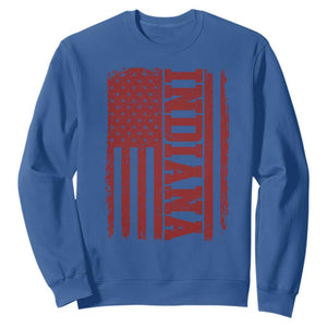 Vintage Indiana Sweatshirt Classic Retro City USA Flag Game Day TS10 Royal Blue Print Your Wear