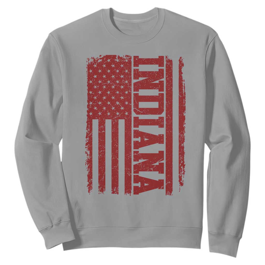 Vintage Indiana Sweatshirt Classic Retro City USA Flag Game Day TS10 Sport Gray Print Your Wear