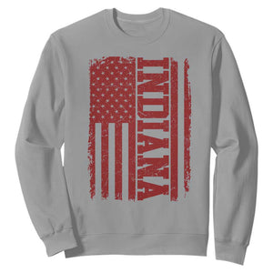 Vintage Indiana Sweatshirt Classic Retro City USA Flag Game Day TS10 Sport Gray Print Your Wear