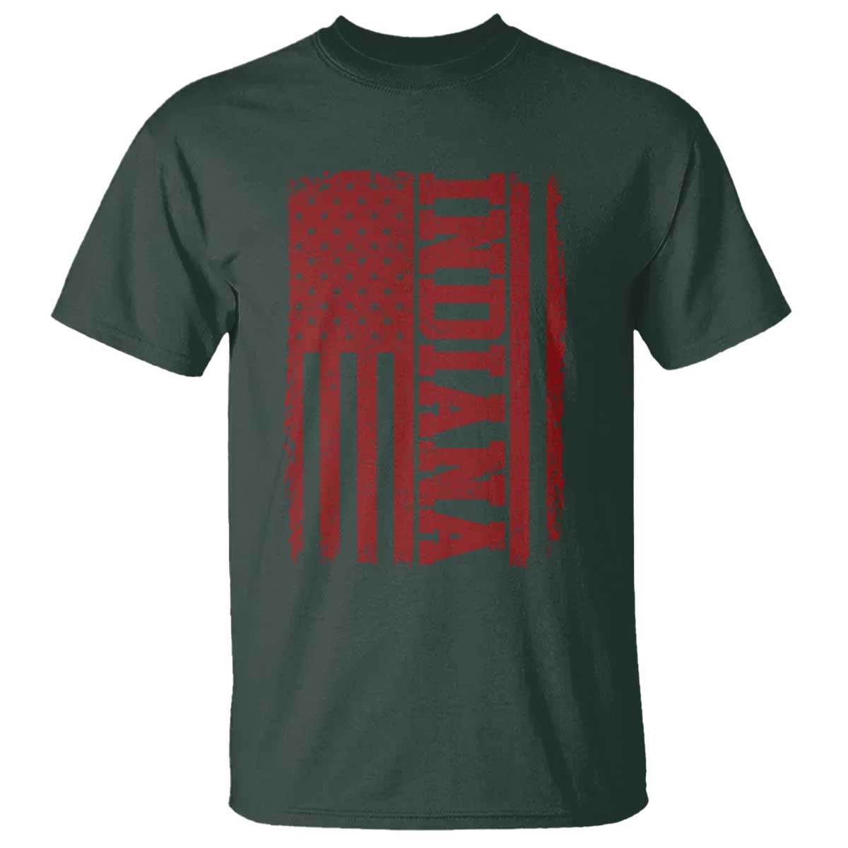 Vintage Indiana T Shirt Classic Retro City USA Flag Game Day TS10 Dark Forest Green Print Your Wear