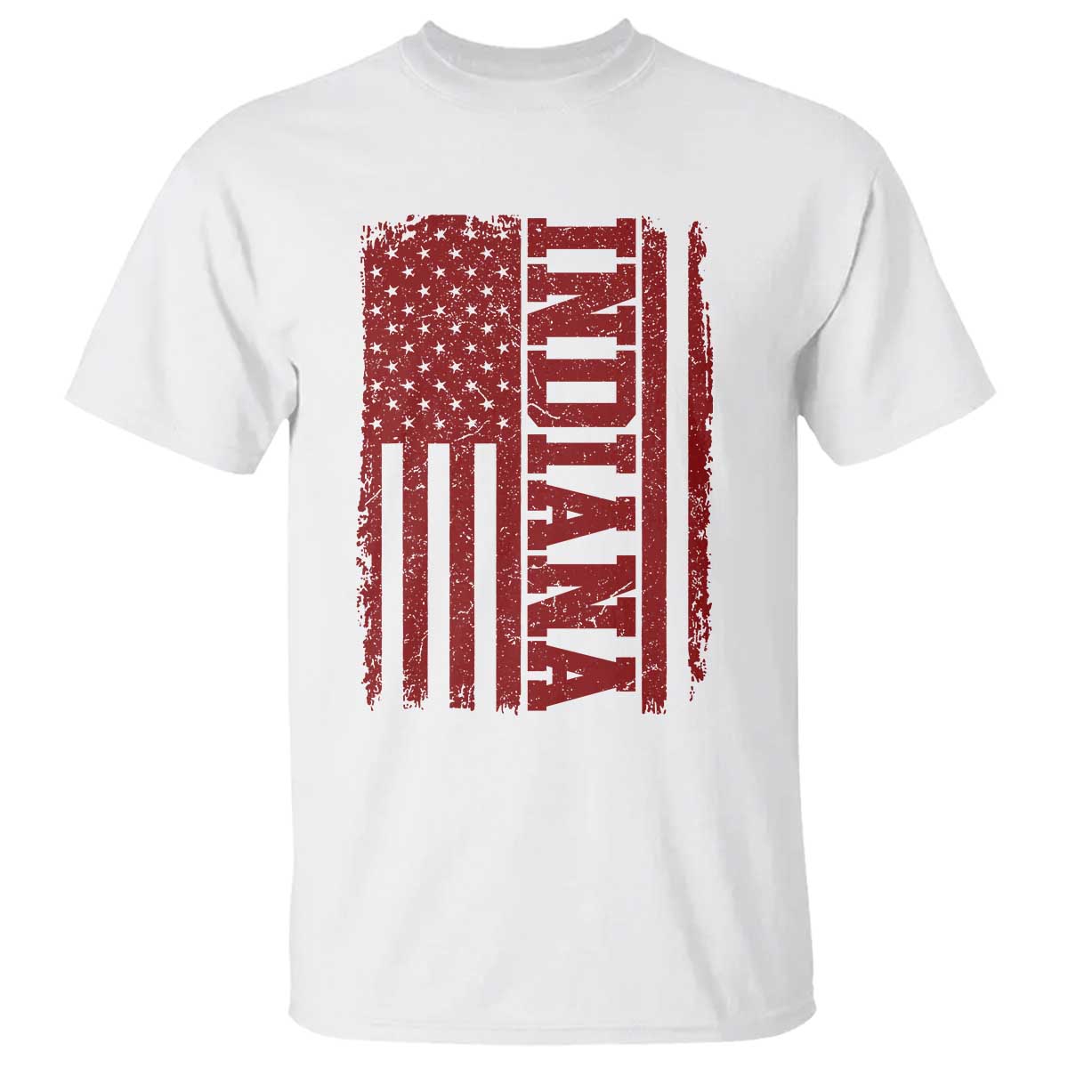 Vintage Indiana T Shirt Classic Retro City USA Flag Game Day TS10 White Print Your Wear