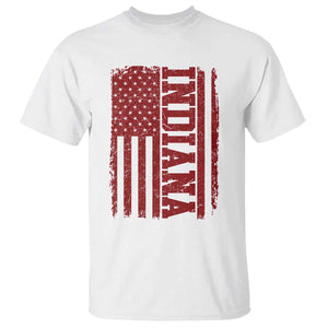 Vintage Indiana T Shirt Classic Retro City USA Flag Game Day TS10 White Print Your Wear