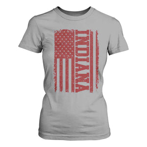 Vintage Indiana T Shirt For Women Classic Retro City USA Flag Game Day TS10 Sport Gray Print Your Wear