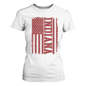 Vintage Indiana T Shirt For Women Classic Retro City USA Flag Game Day TS10 White Print Your Wear