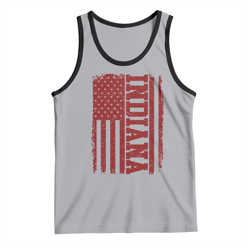 Vintage Indiana Tank Top Classic Retro City USA Flag Game Day TS10 Athletic Heather Black Print Your Wear
