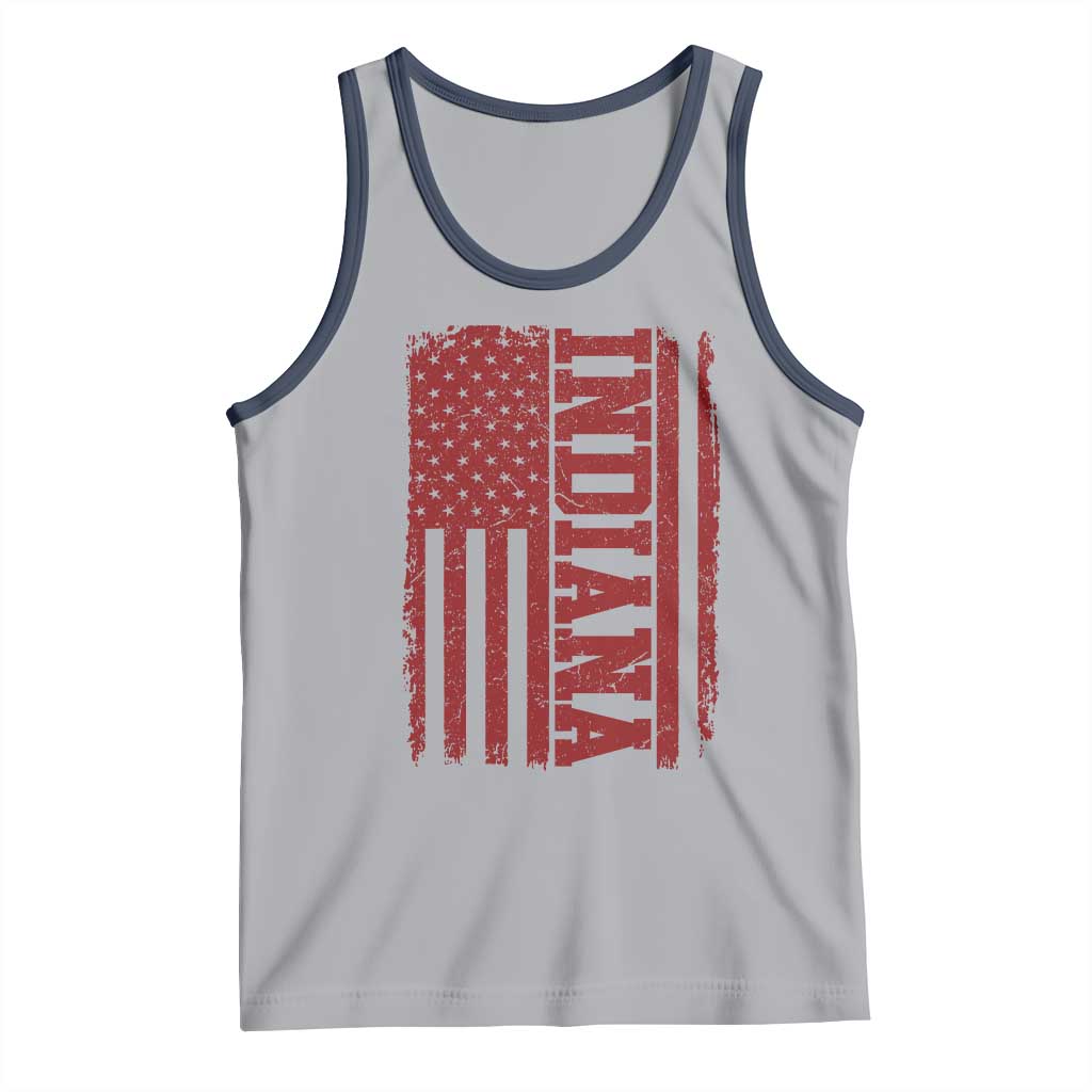 Vintage Indiana Tank Top Classic Retro City USA Flag Game Day TS10 Athletic Heather Navy Print Your Wear