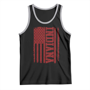 Vintage Indiana Tank Top Classic Retro City USA Flag Game Day TS10 Black Athletic Heather Print Your Wear