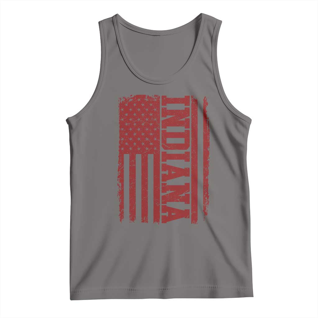 Vintage Indiana Tank Top Classic Retro City USA Flag Game Day TS10 Deep Heather Print Your Wear