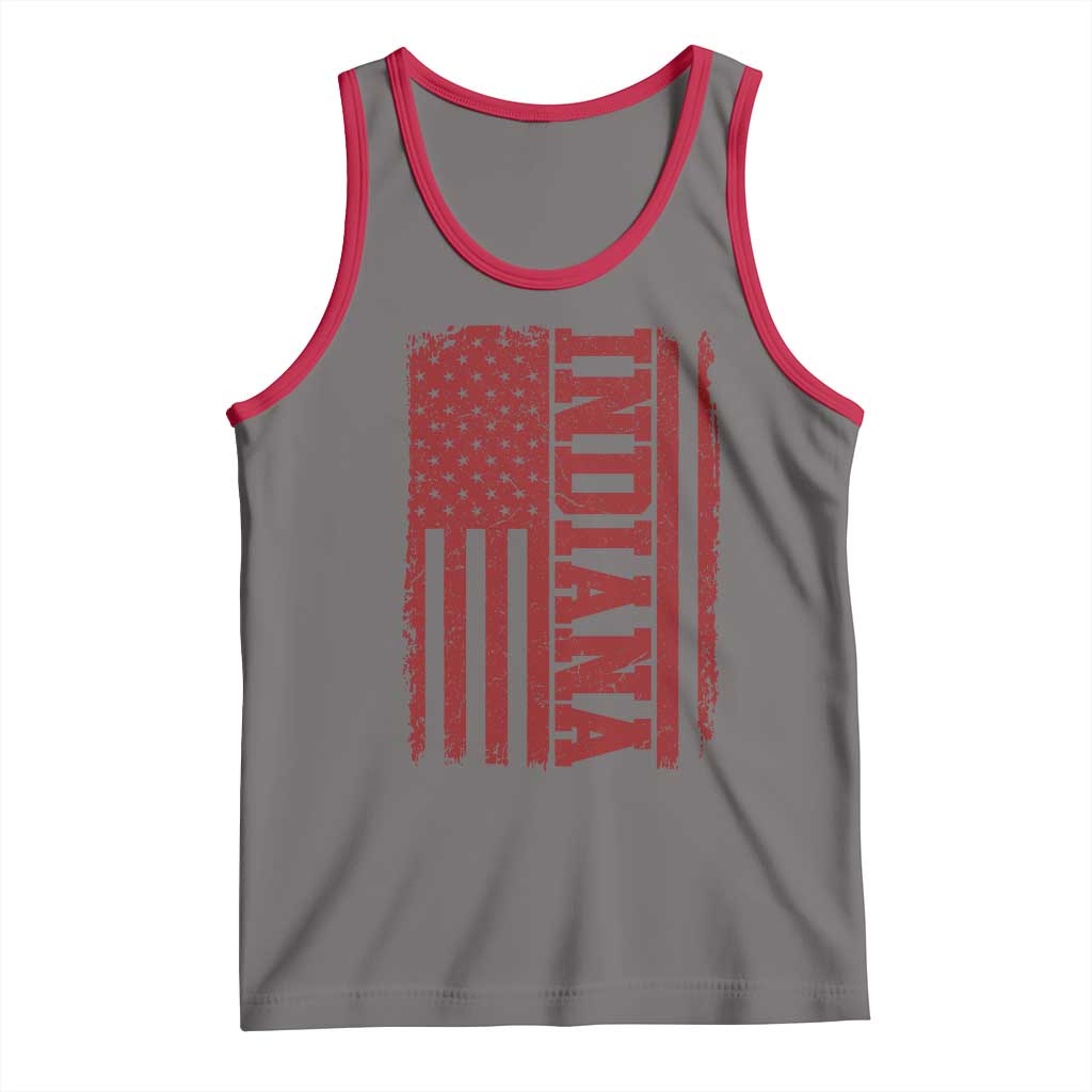 Vintage Indiana Tank Top Classic Retro City USA Flag Game Day TS10 Deep Heather Red Print Your Wear