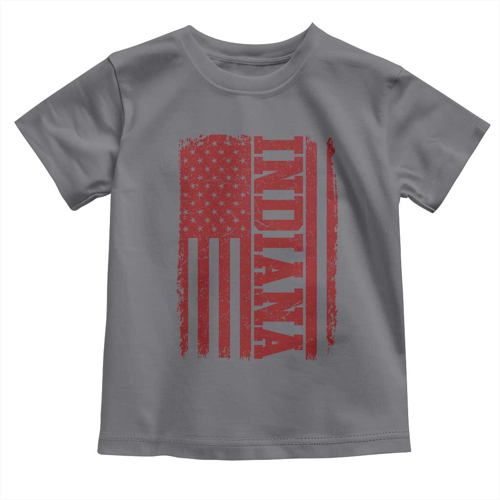 Vintage Indiana Toddler T Shirt Classic Retro City USA Flag Game Day TS10 Charcoal Print Your Wear