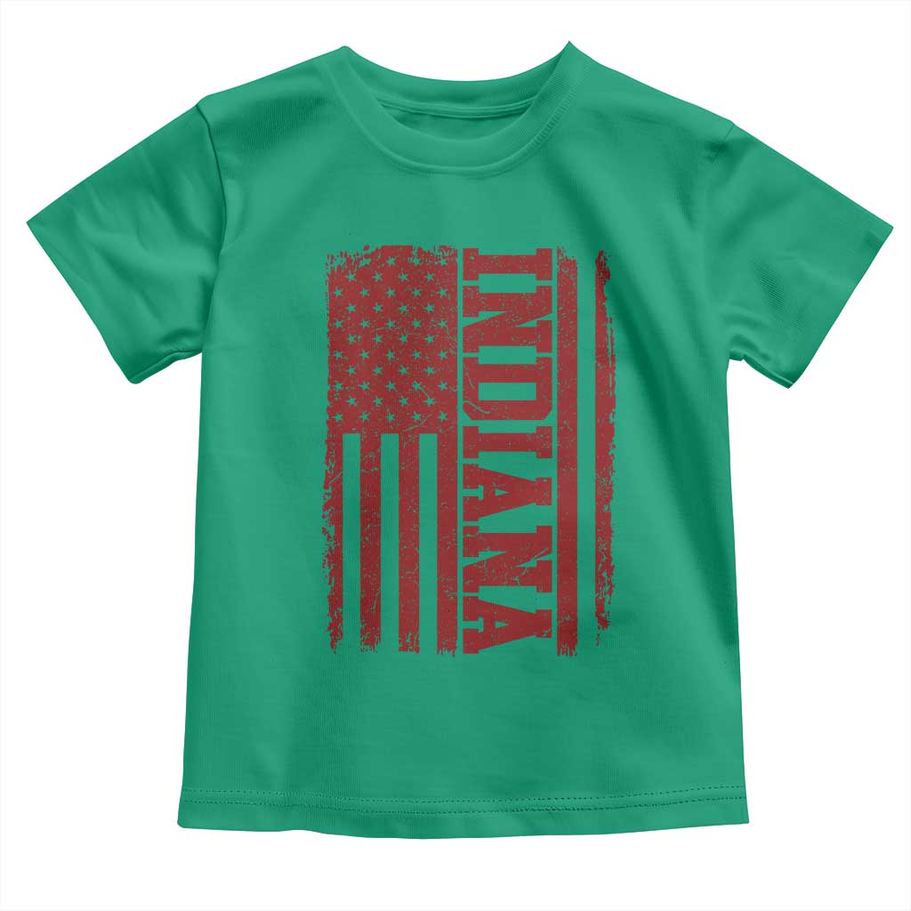 Vintage Indiana Toddler T Shirt Classic Retro City USA Flag Game Day TS10 Irish Green Print Your Wear