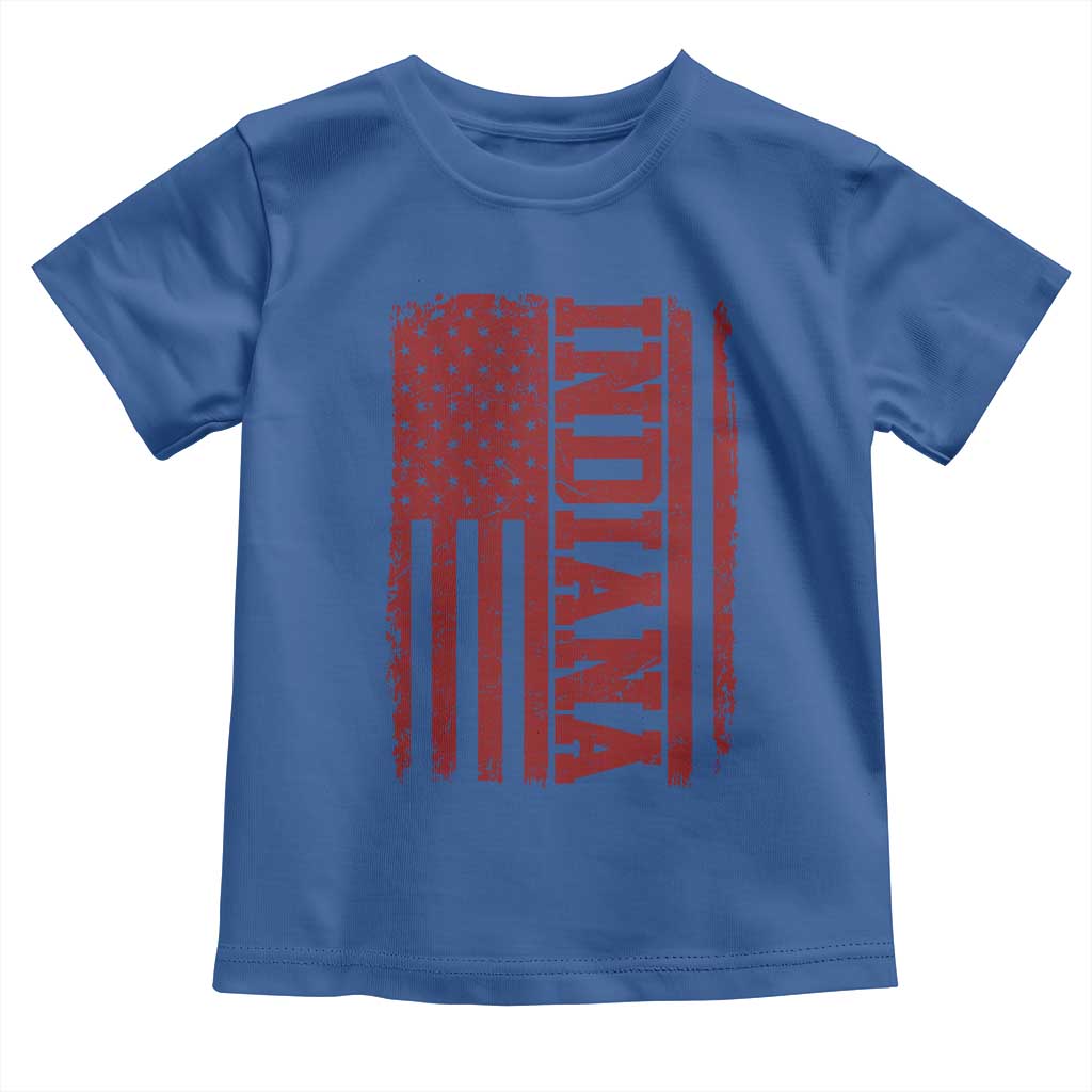 Vintage Indiana Toddler T Shirt Classic Retro City USA Flag Game Day TS10 Royal Blue Print Your Wear