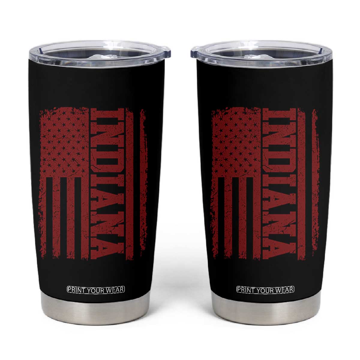 Vintage Indiana Tumbler Cup Classic Retro City USA Flag Game Day TS10 Black Print Your Wear