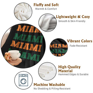 Miami Throw Blanket Retro Florida FL Vintage Athletic Sports TS10 Print Your Wear