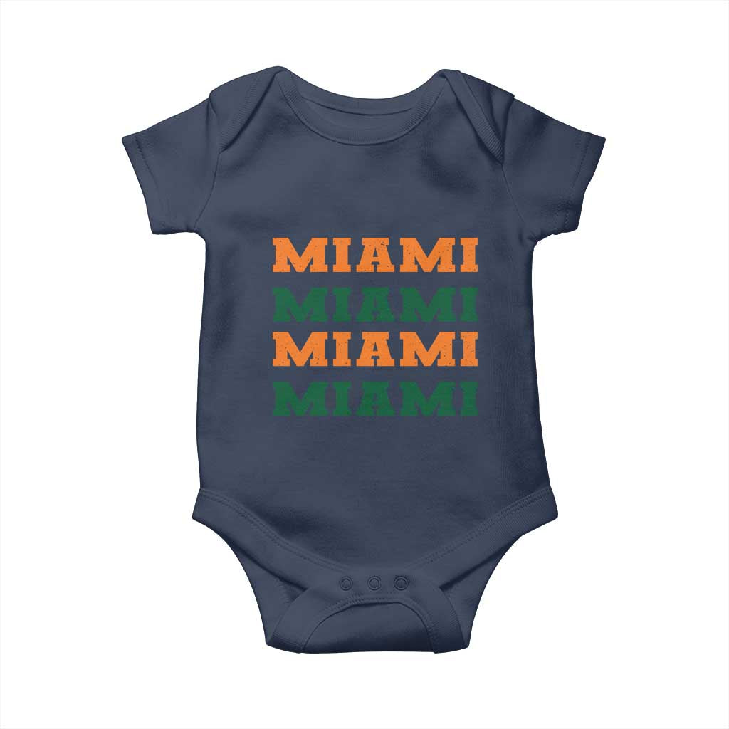 Miami Baby Onesie Retro Florida FL Vintage Athletic Sports TS10 Navy Print Your Wear