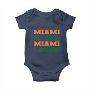 Miami Baby Onesie Retro Florida FL Vintage Athletic Sports TS10 Navy Print Your Wear