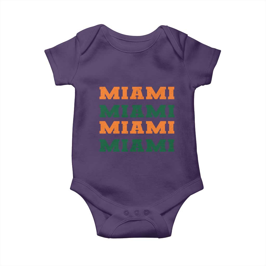 Miami Baby Onesie Retro Florida FL Vintage Athletic Sports TS10 Purple Print Your Wear