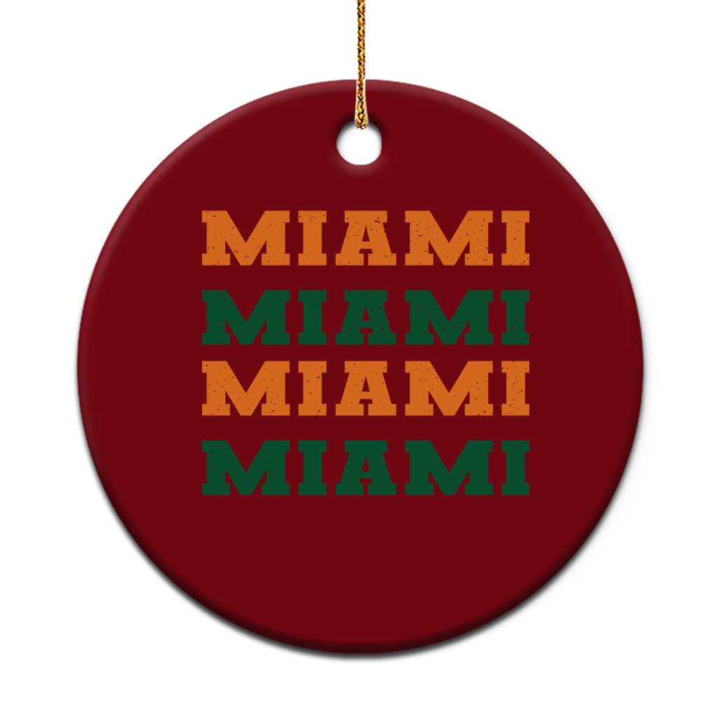 Miami Ceramic Ornament Retro Florida FL Vintage Athletic Sports TS10 1pc Red Print Your Wear
