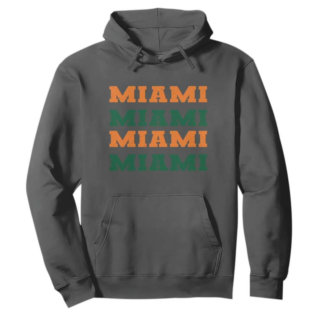 Miami Hoodie Retro Florida FL Vintage Athletic Sports TS10 Dark Heather Print Your Wear