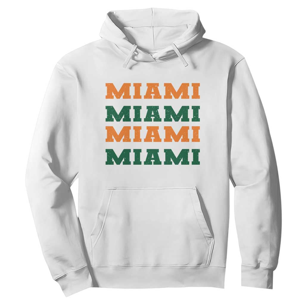 Miami Hoodie Retro Florida FL Vintage Athletic Sports TS10 White Print Your Wear