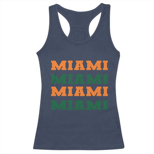 Miami Racerback Tank Top Retro Florida FL Vintage Athletic Sports TS10 Navy Print Your Wear