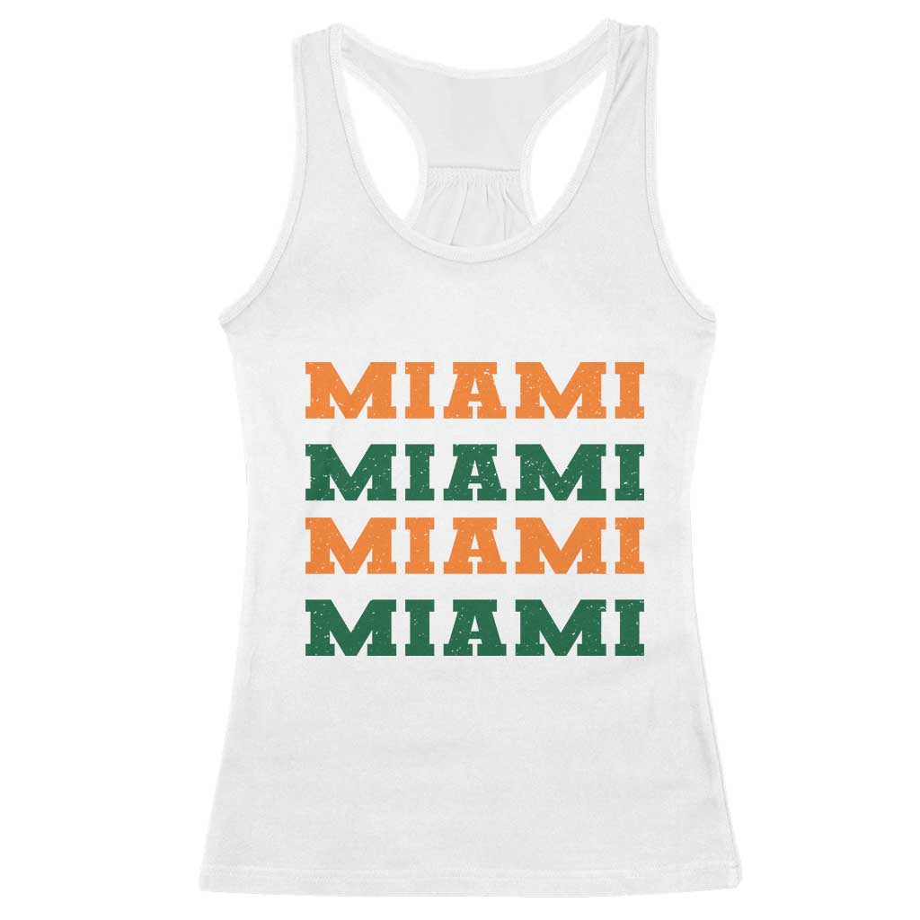 Miami Racerback Tank Top Retro Florida FL Vintage Athletic Sports TS10 White Print Your Wear
