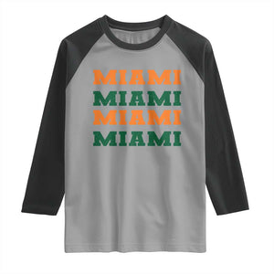 Miami Raglan Shirt Retro Florida FL Vintage Athletic Sports TS10 Sport Gray Black Print Your Wear