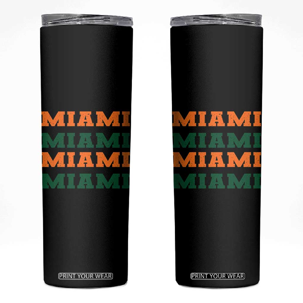 Miami Skinny Tumbler Retro Florida FL Vintage Athletic Sports TS10 Black Print Your Wear