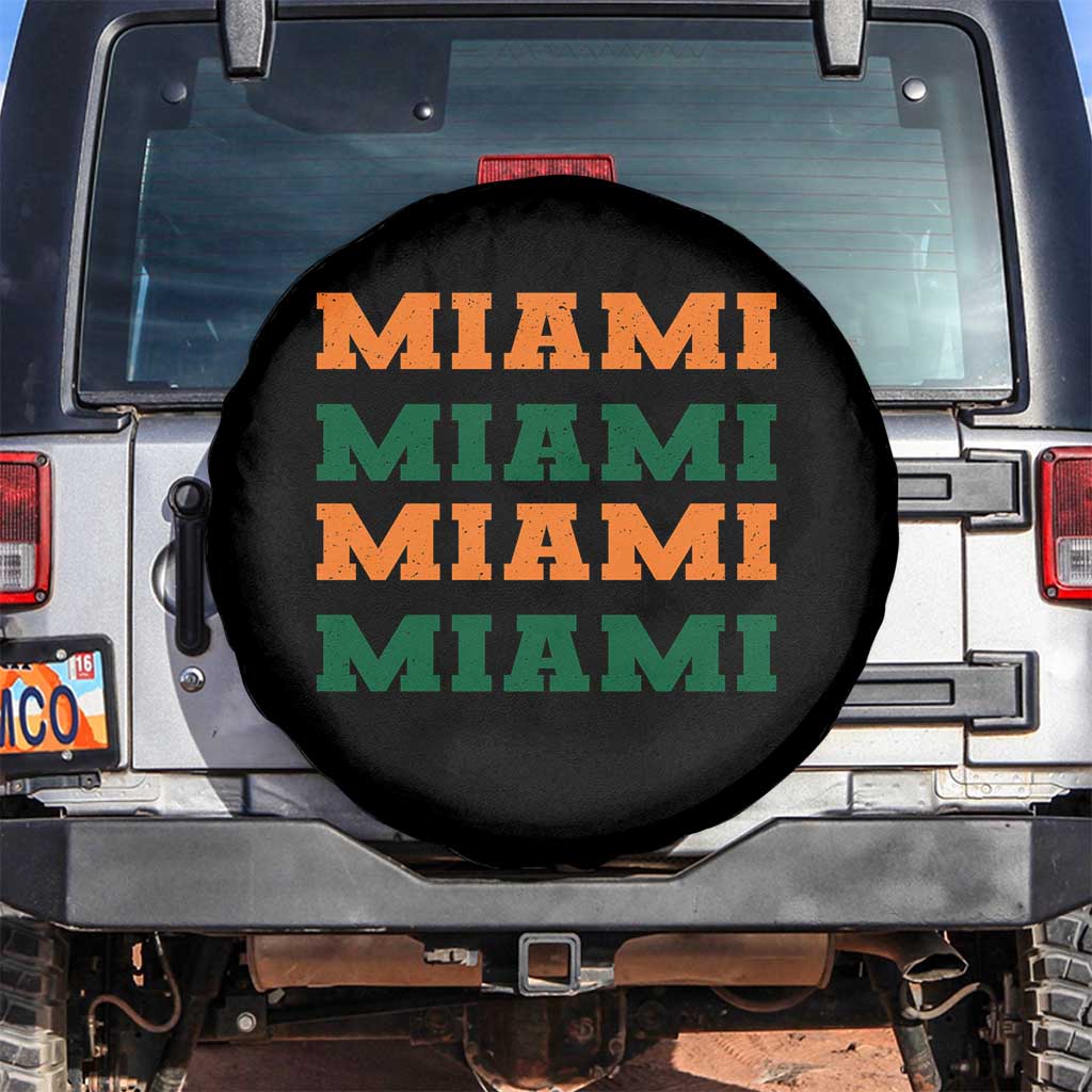 Miami Spare Tire Cover Retro Florida FL Vintage Athletic Sports TS10 No hole Black Print Your Wear