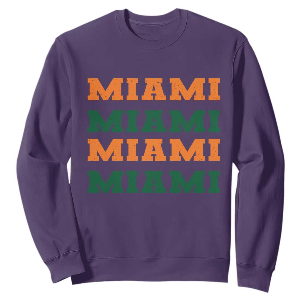 Miami Sweatshirt Retro Florida FL Vintage Athletic Sports - Print Your Wear