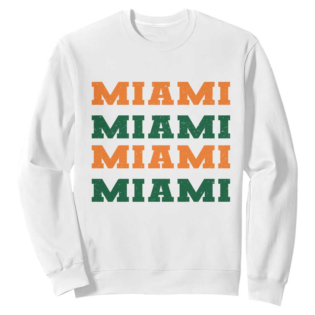 Miami Sweatshirt Retro Florida FL Vintage Athletic Sports TS10 White Print Your Wear