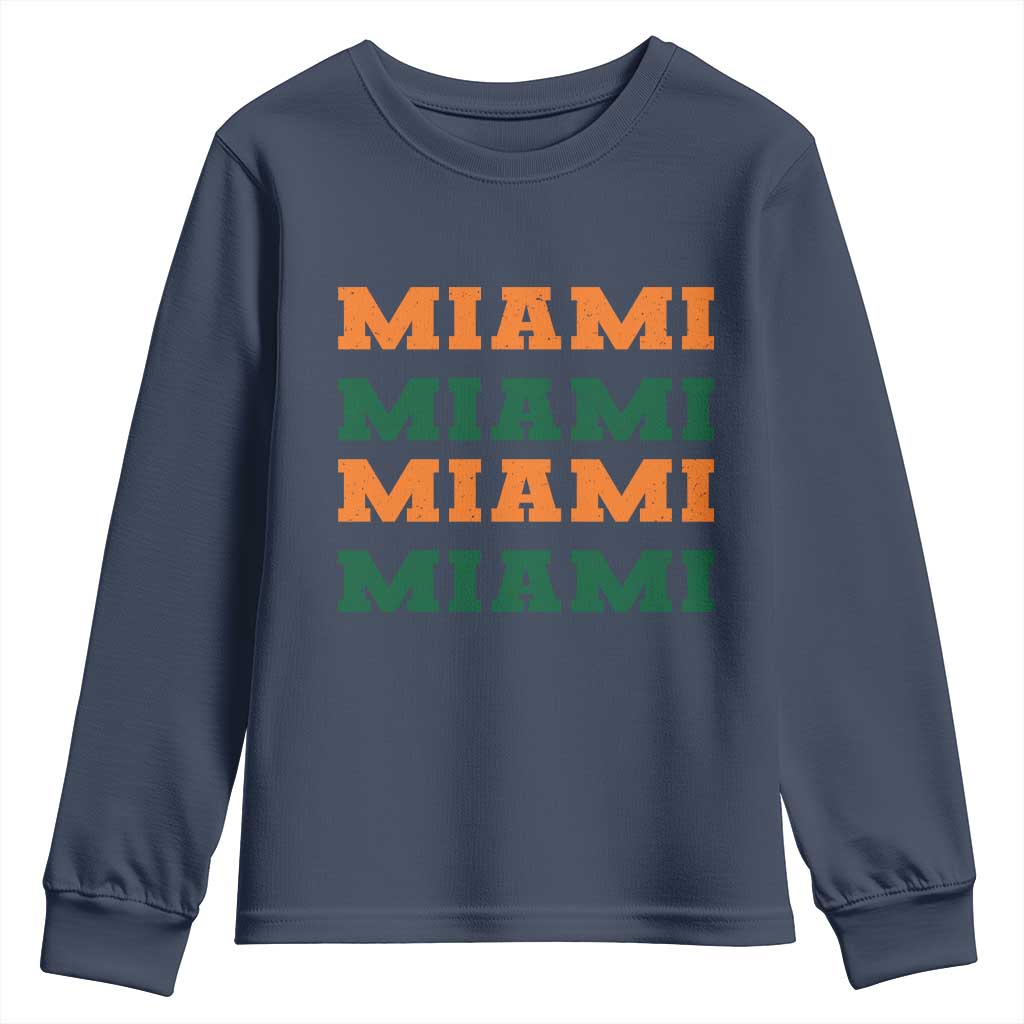 Miami Youth Sweatshirt Retro Florida FL Vintage Athletic Sports TS10 Navy Print Your Wear