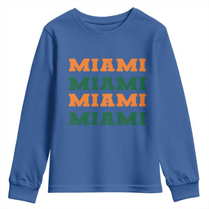 Miami Youth Sweatshirt Retro Florida FL Vintage Athletic Sports TS10 Royal Blue Print Your Wear