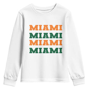 Miami Youth Sweatshirt Retro Florida FL Vintage Athletic Sports TS10 White Print Your Wear
