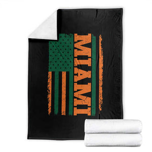 Vintage Miami Throw Blanket Classic Retro City USA Flag Game Day TS10 Black Print Your Wear