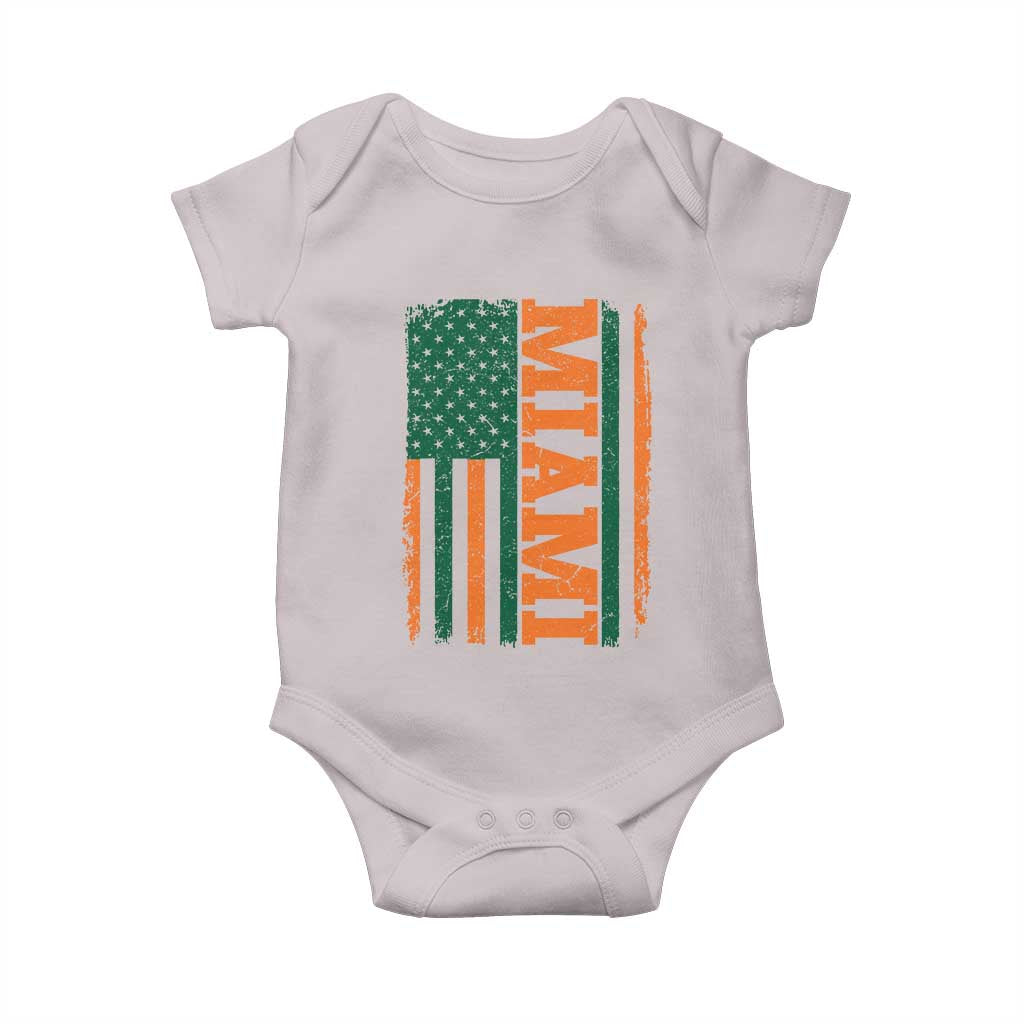 Vintage Miami Baby Onesie Classic Retro City USA Flag Game Day TS10 Ice Gray Print Your Wear