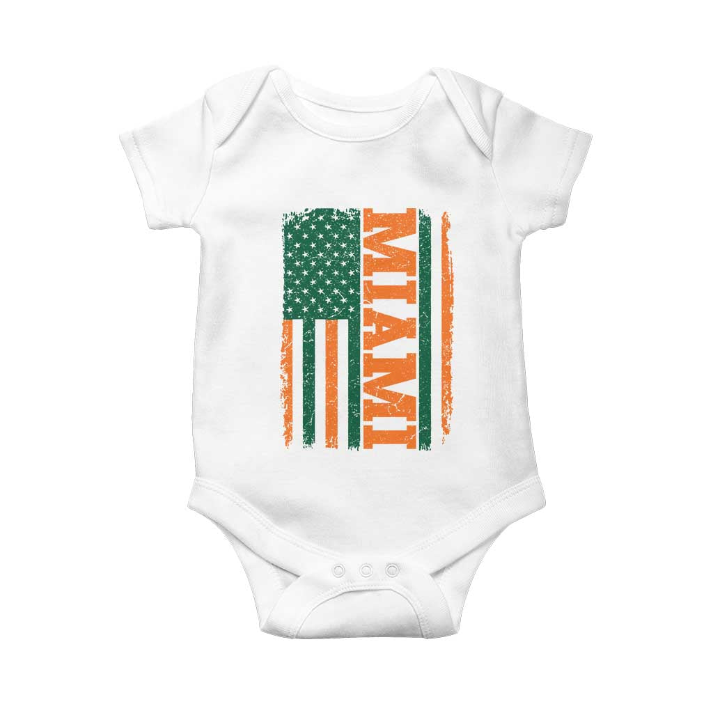 Vintage Miami Baby Onesie Classic Retro City USA Flag Game Day TS10 White Print Your Wear