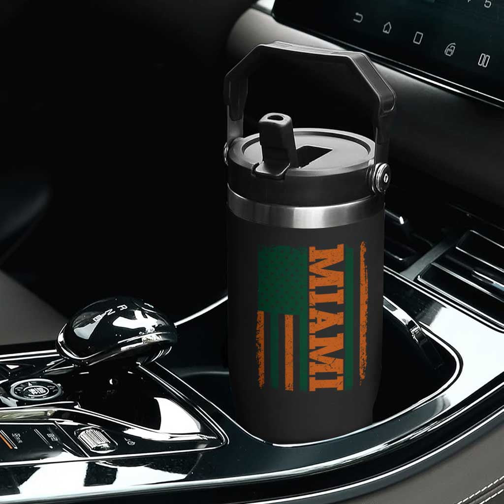 Vintage Miami Flip Straw Tumbler Classic Retro City USA Flag Game Day TS10 Print Your Wear