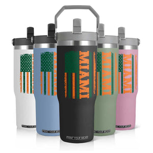 Vintage Miami Flip Straw Tumbler Classic Retro City USA Flag Game Day TS10 Print Your Wear