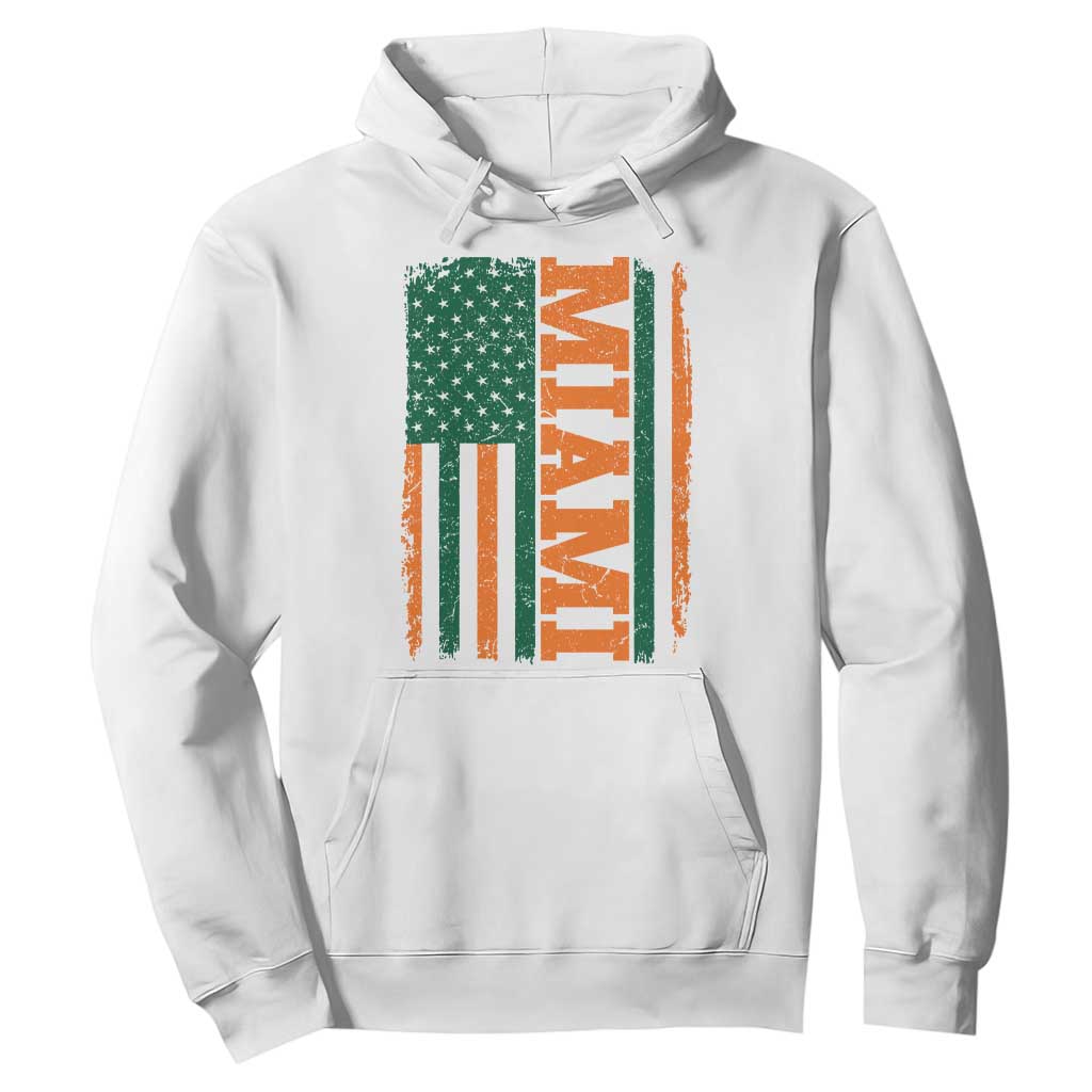 Vintage Miami Hoodie Classic Retro City USA Flag Game Day TS10 White Print Your Wear