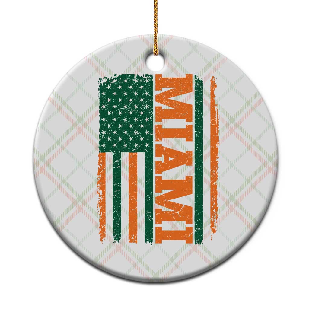 Vintage Miami Ceramic Ornament Classic Retro City USA Flag Game Day TS10 1pc Christmas Plaid Print Your Wear
