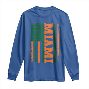Vintage Miami Long Sleeve Shirt Classic Retro City USA Flag Game Day TS10 Royal Blue Print Your Wear